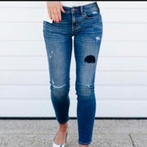 J. Crew High Distressed Toothpick Miller Wash Skinny